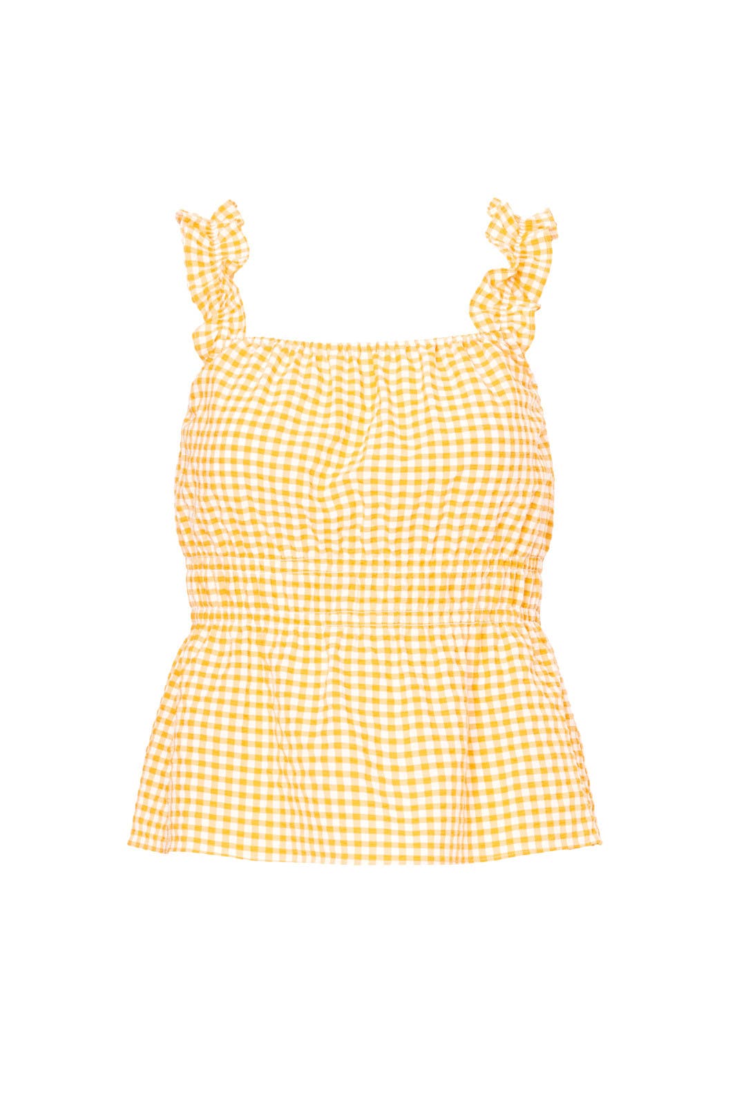 yellow gingham top