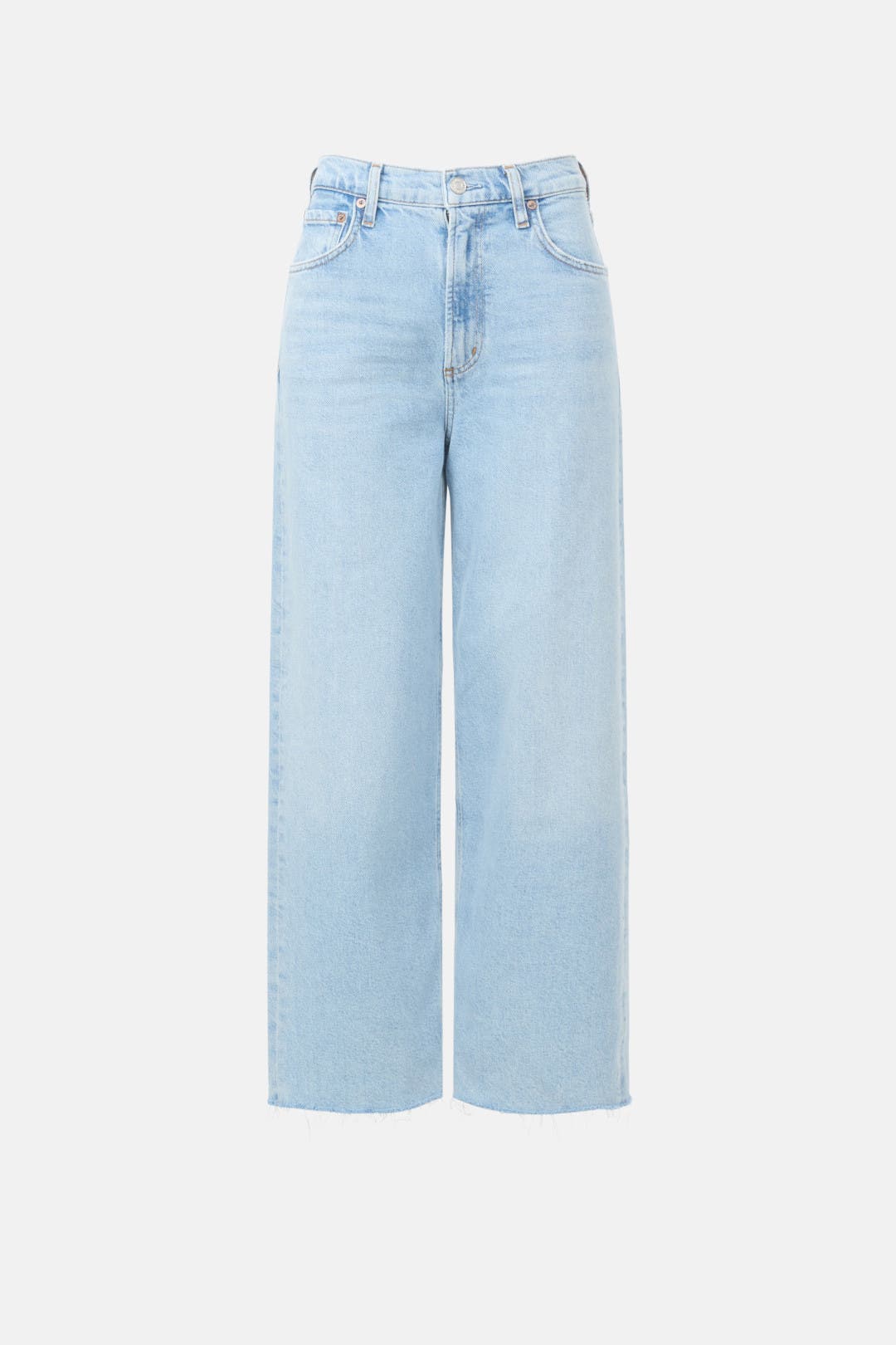 Ren Frayed High Rise Wide Leg Jeans by AGOLDE | Rent the Runway