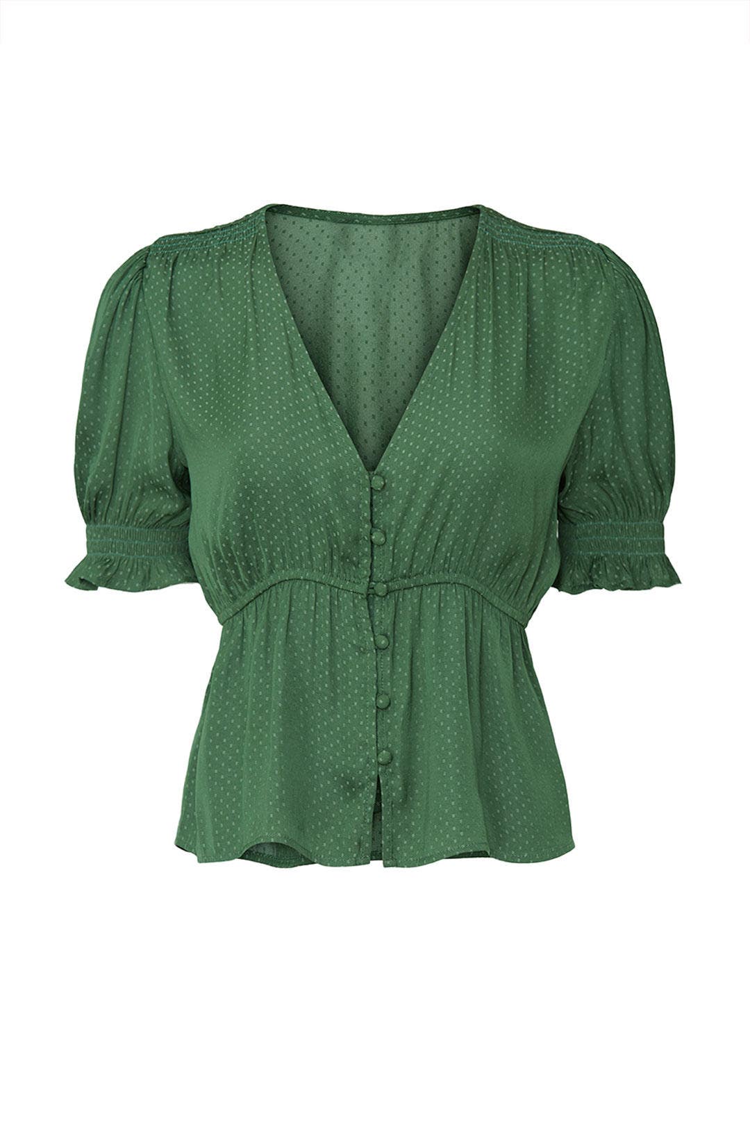 Green Button Front Top by Louna
