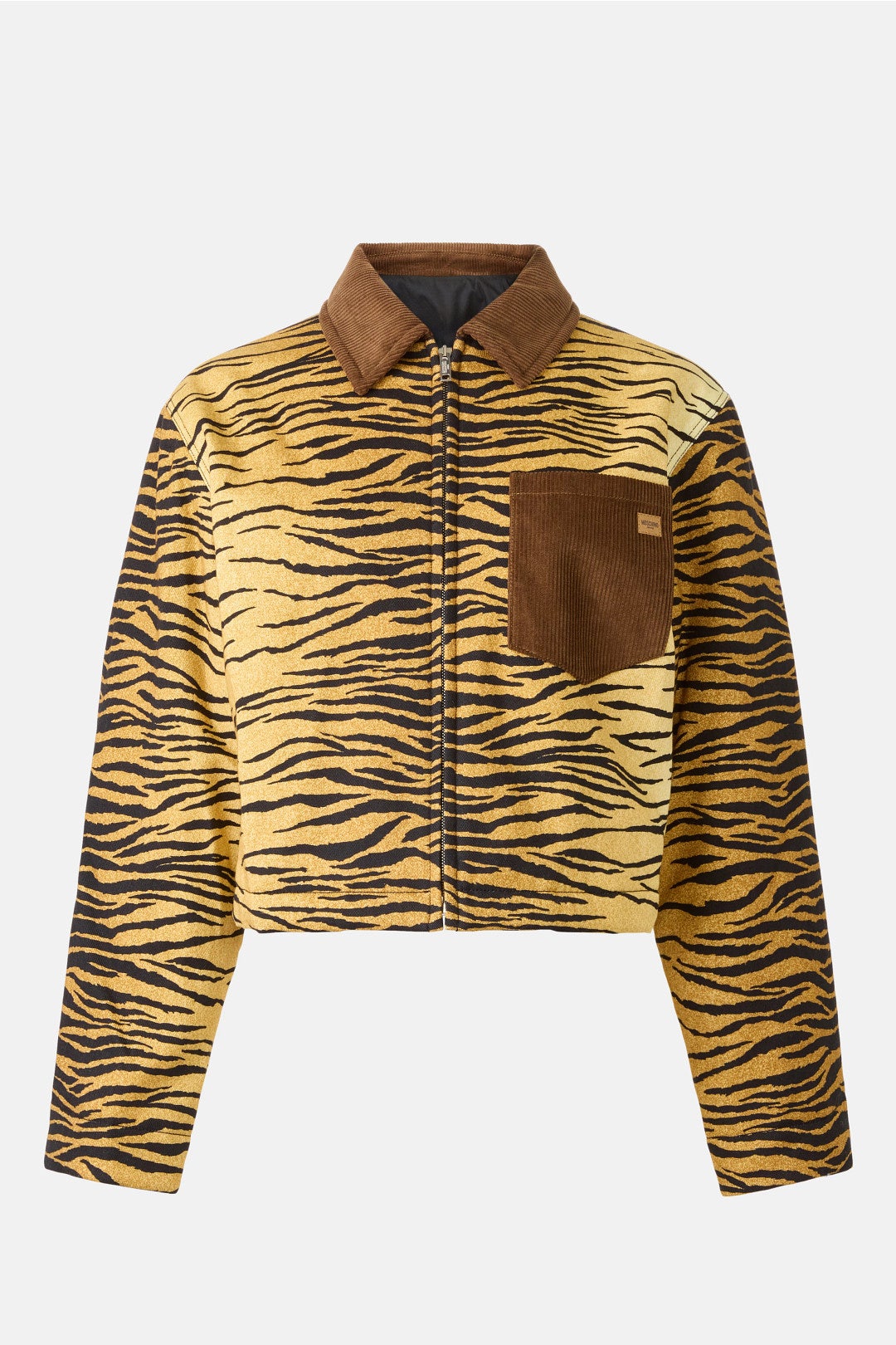 Tiger Print Stretch Gabardine Blouson Jacket by Moschino Jeans 4