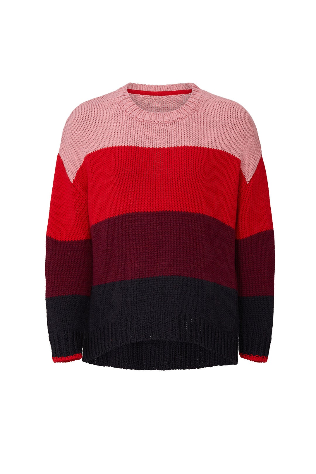 Red Stripe Knit Sweater by Sundry