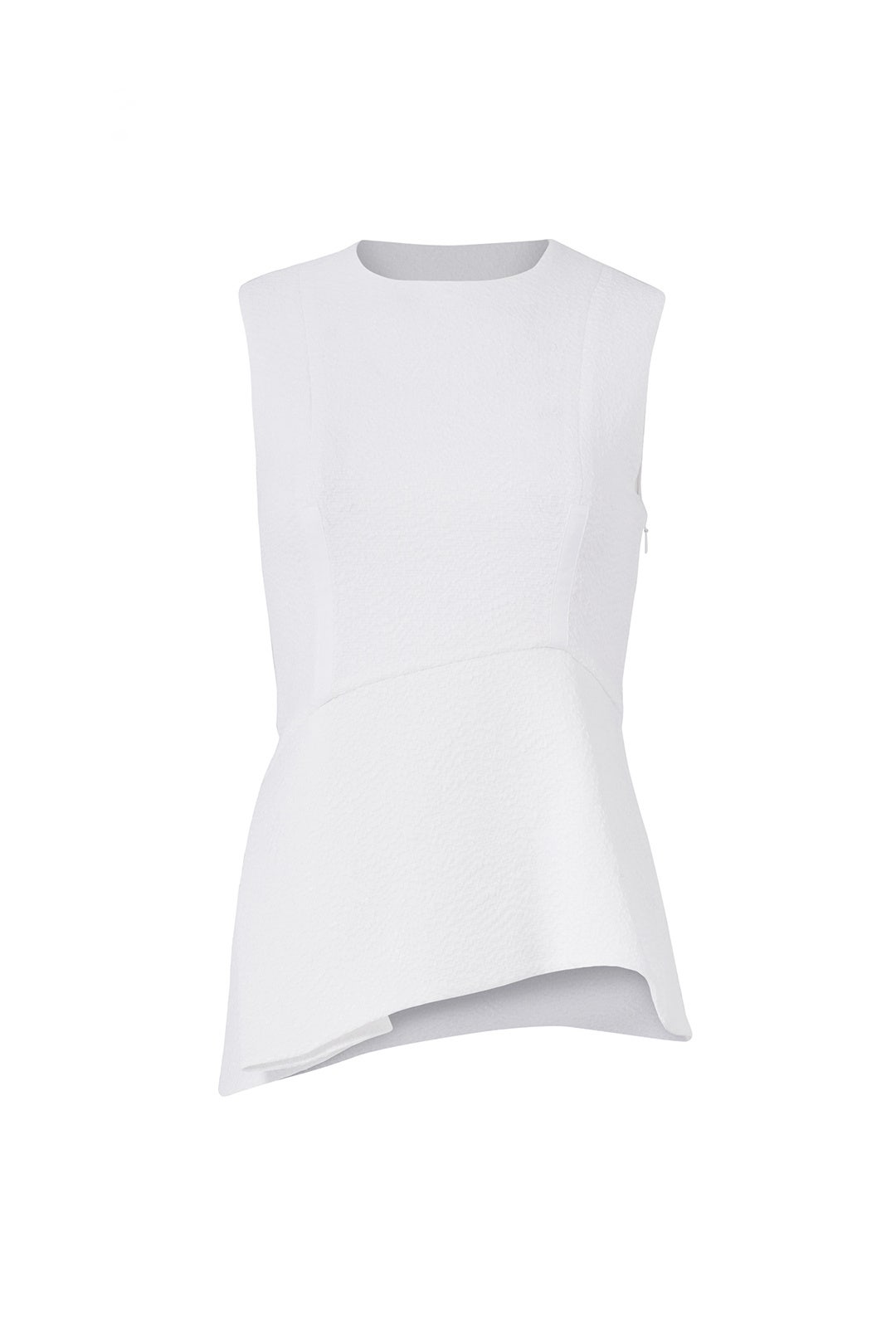 White Asymmetrical Fluid Top by Carven 3
