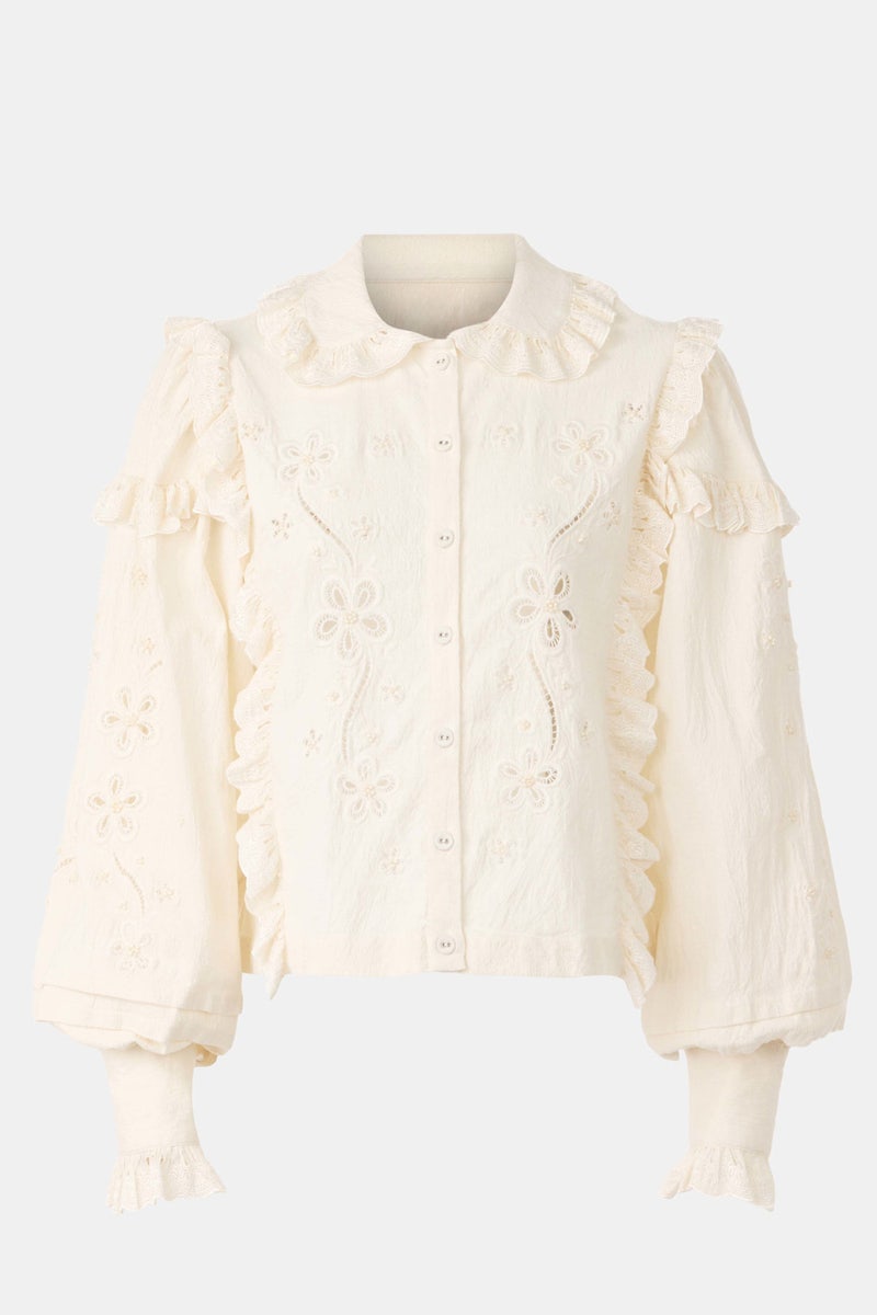 Adelie Canvas Embroidered Top by For Love and Lemons - Photo 4