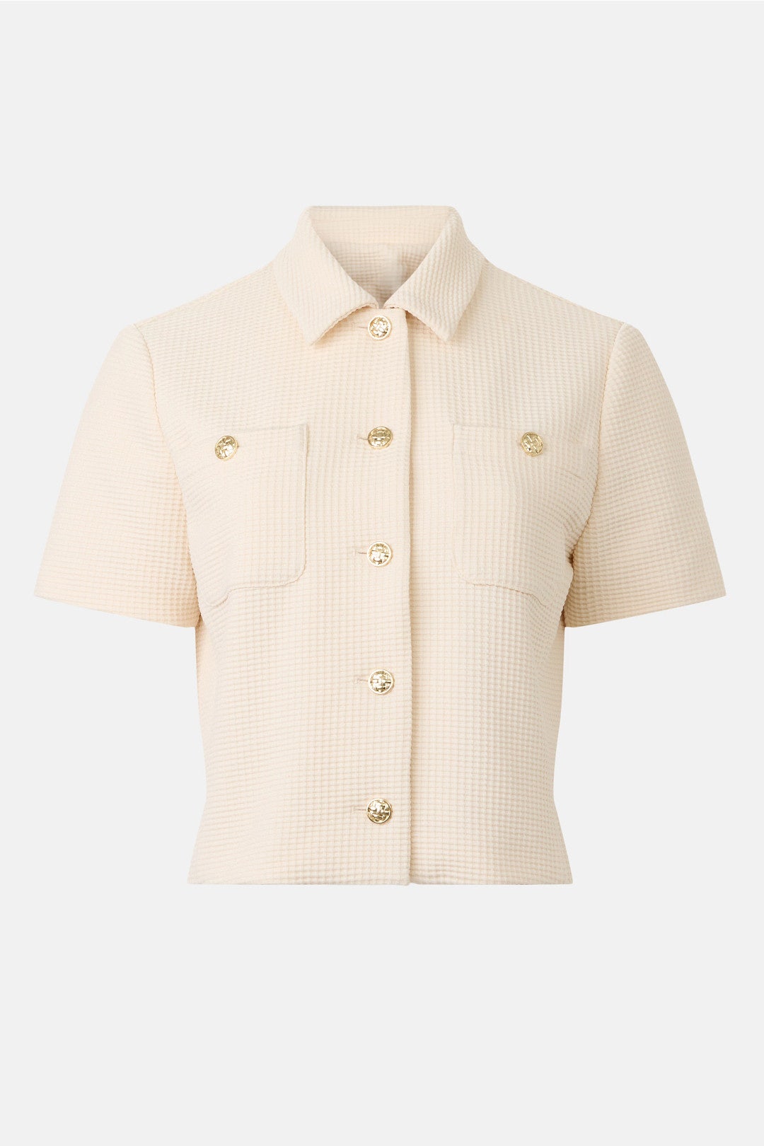 Short Sleeve Button Up Jacket by Laundry by Shelli Segal