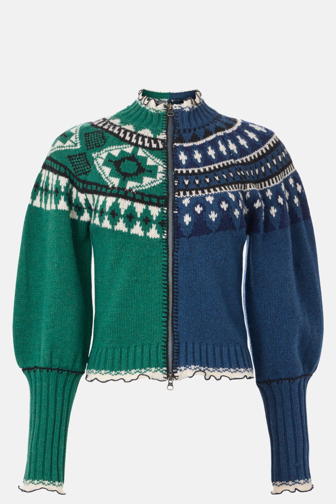 Linea Fairisle Zip Front Cardigan by Sea New York | Rent the