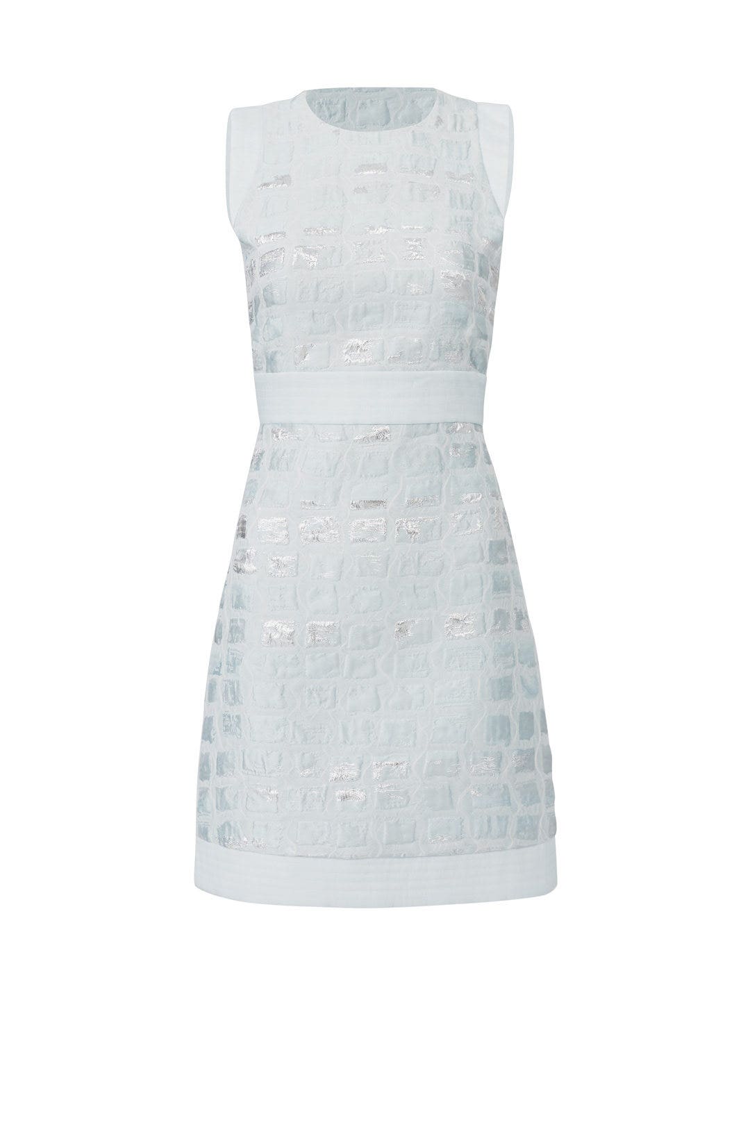 Blue Embossed Dress by Genny
