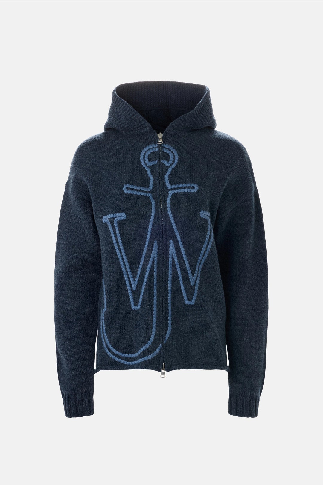 Anchor Embroidery Zipped Hoodie by JW Anderson