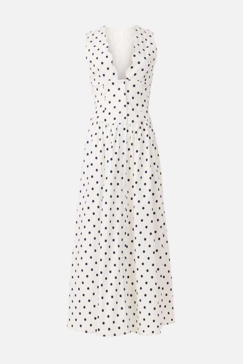 Button Front Scallop Dress by WEWOREWHAT - Photo 4