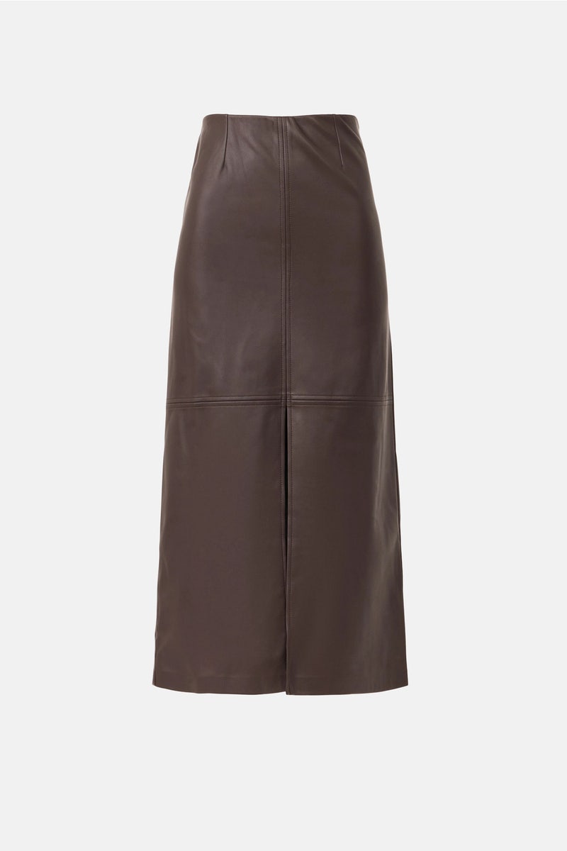 Kaia Faux Leather Midi Skirt by Fifteen Twenty - Photo 4