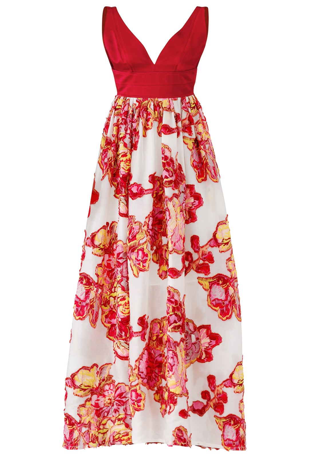 Red Plunging Neck Gown by Christian Pellizzari 3