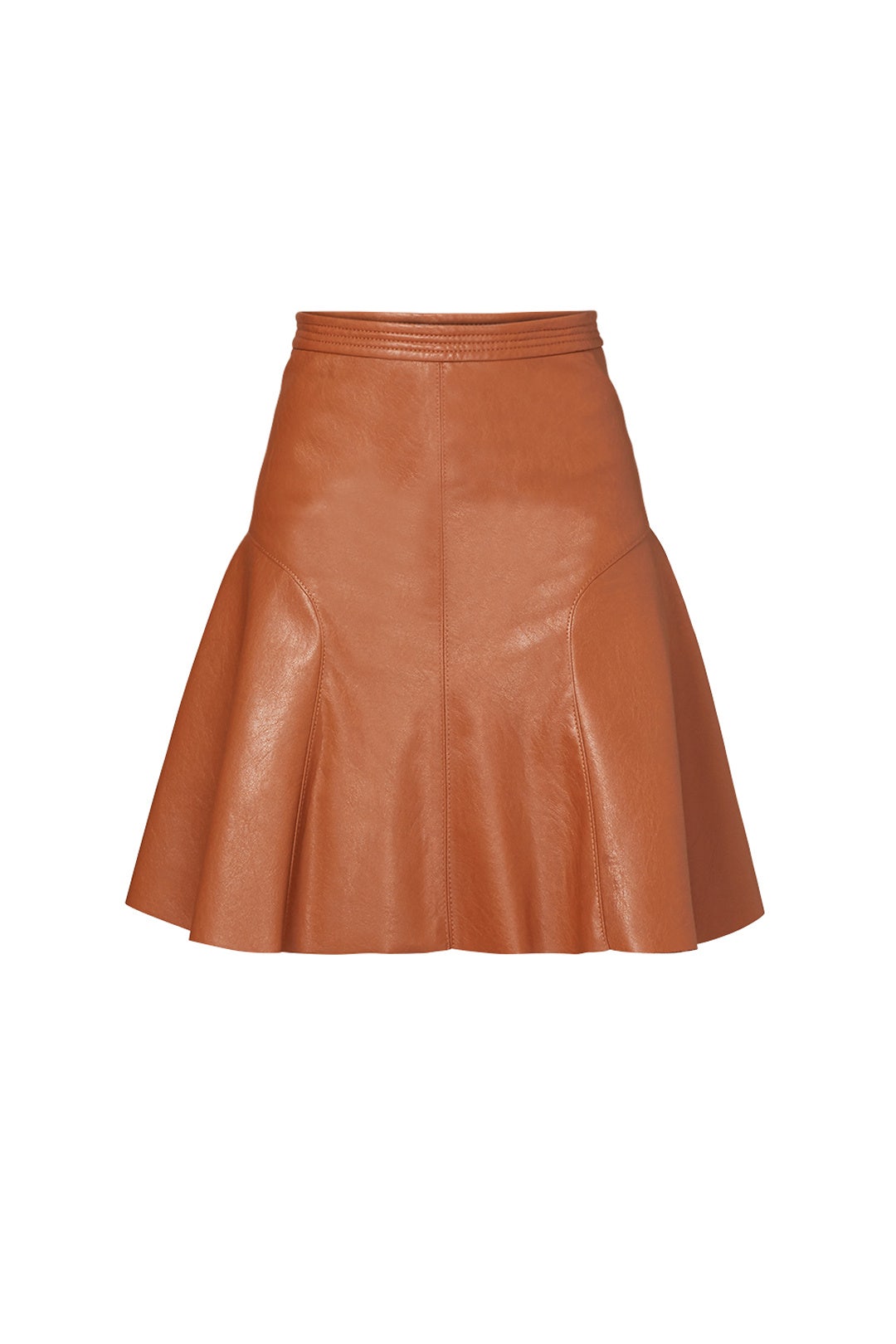 Cognac Vegan Leather Skirt by Rebecca Taylor NYC 3