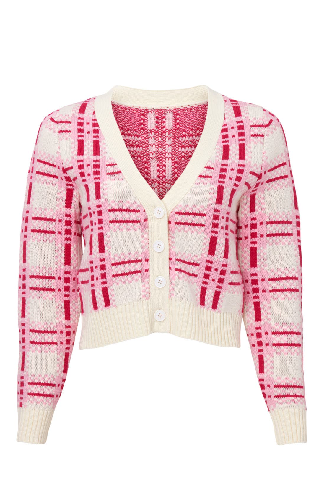 Poppy Plaid Crop Cardigan by Central Park West | Rent the Runway