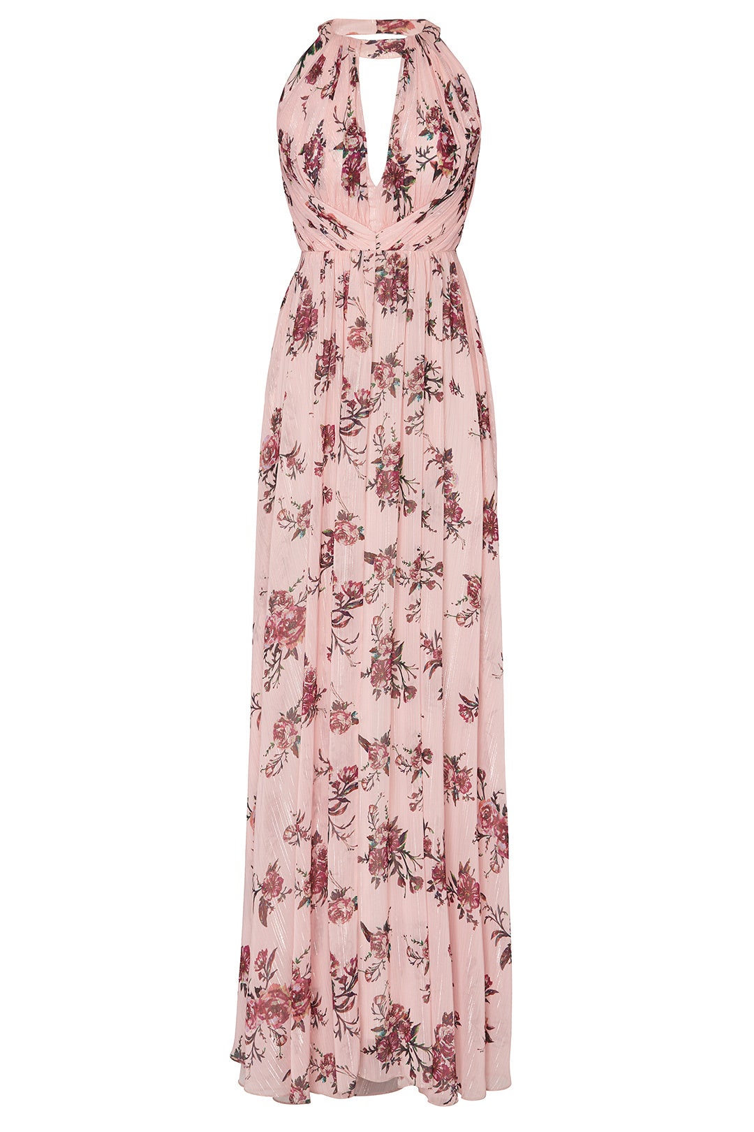 Blush Floral Halter Gown by Marchesa Notte Bridesmaid 3