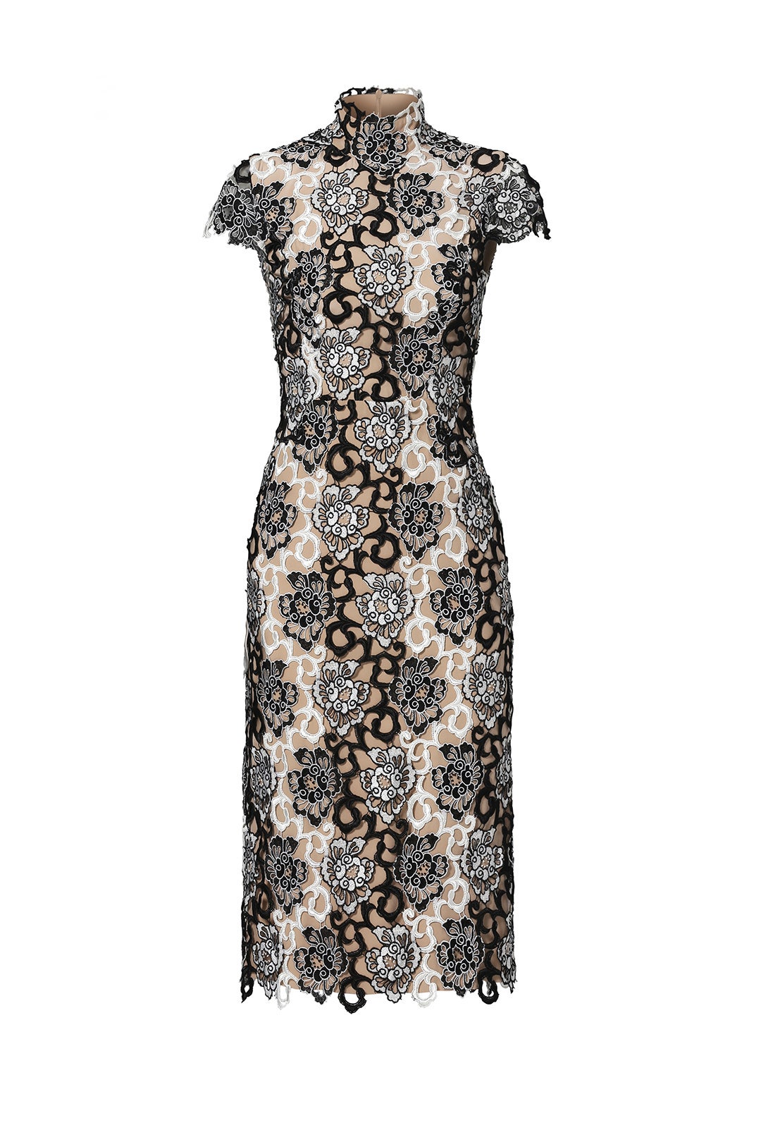 Black and White Floral Lace Dress by ML Monique Lhuillier | Rent the Runway, image size:1080x1620