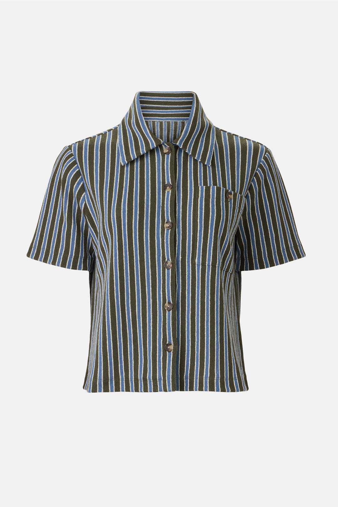 Kyan Striped Button Down Shirt by Veronica Beard 4