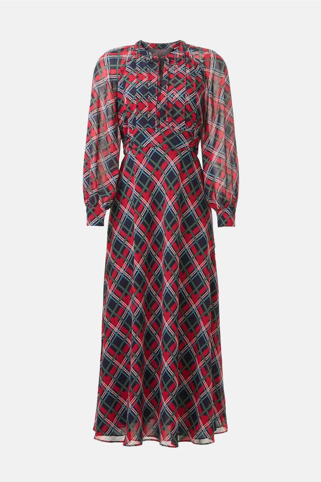 Tie Neck Puff Sleeve Midi Dress by Rixo x RTR 4