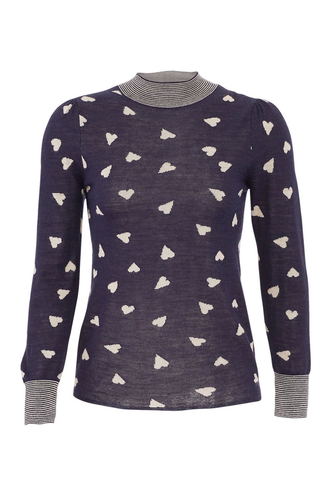 Navy Heart Pullover by Rebecca Taylor NYC
