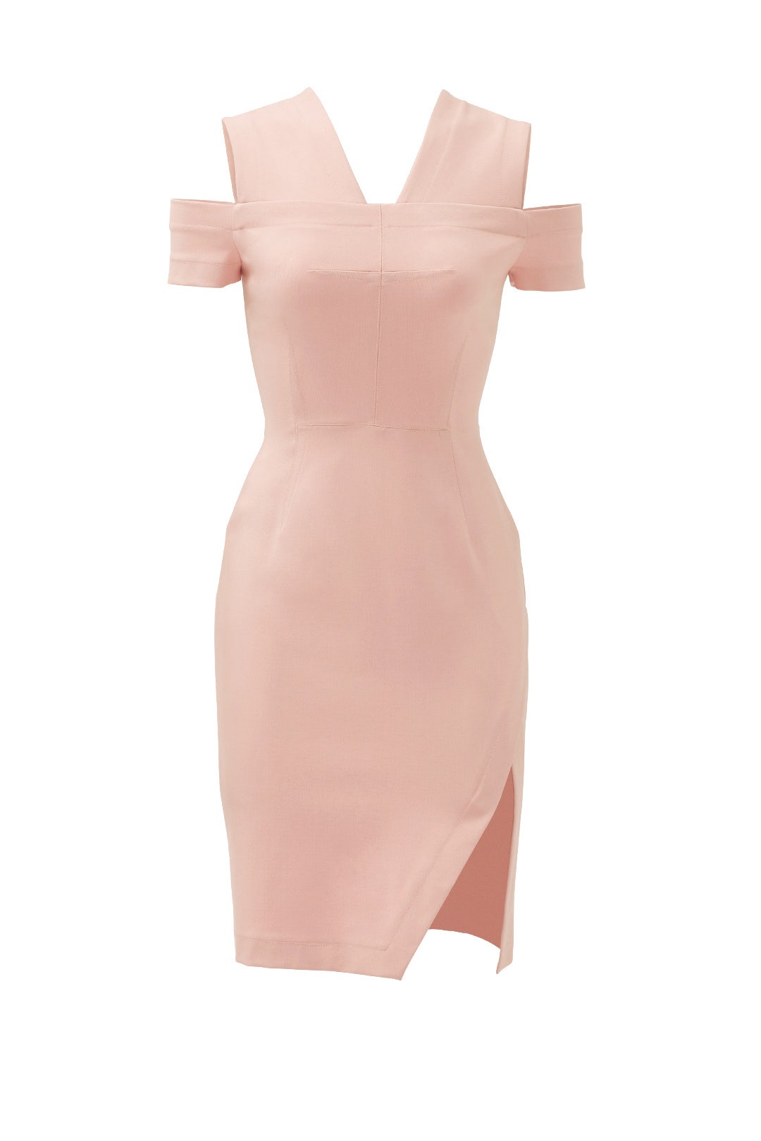 Blush Cold Shoulder Slit Dress by Yigal Azrouël