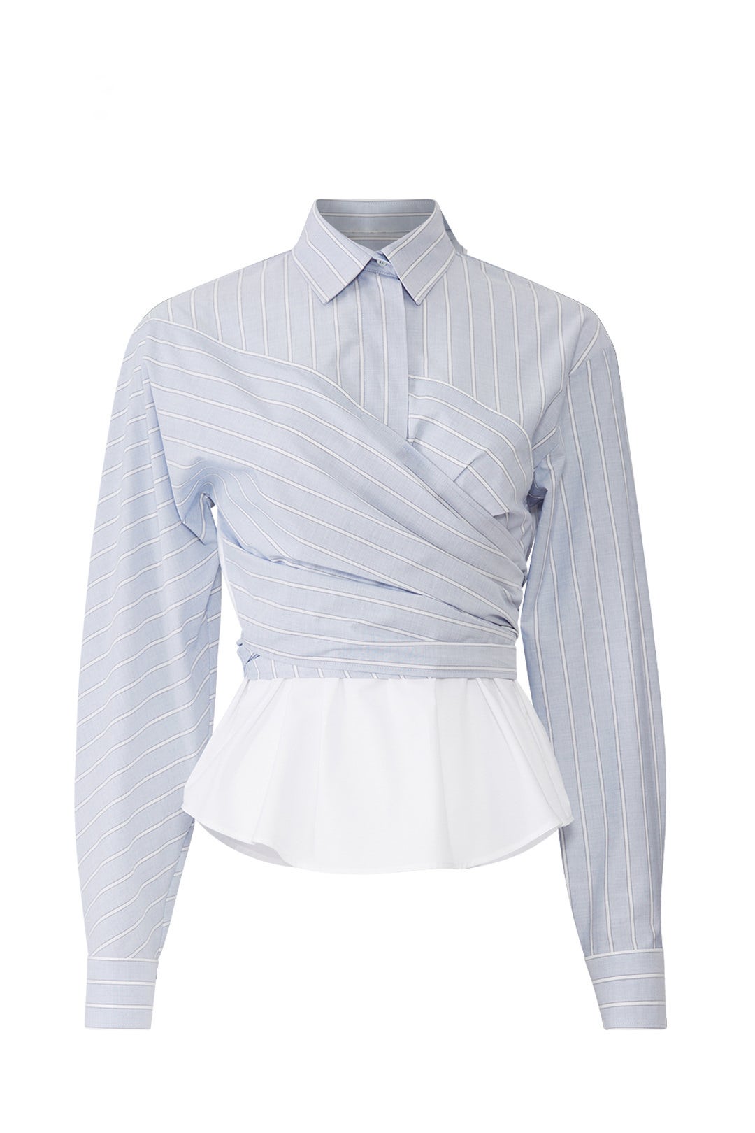 Wrap Front Stripe Blouse by Cedric Charlier