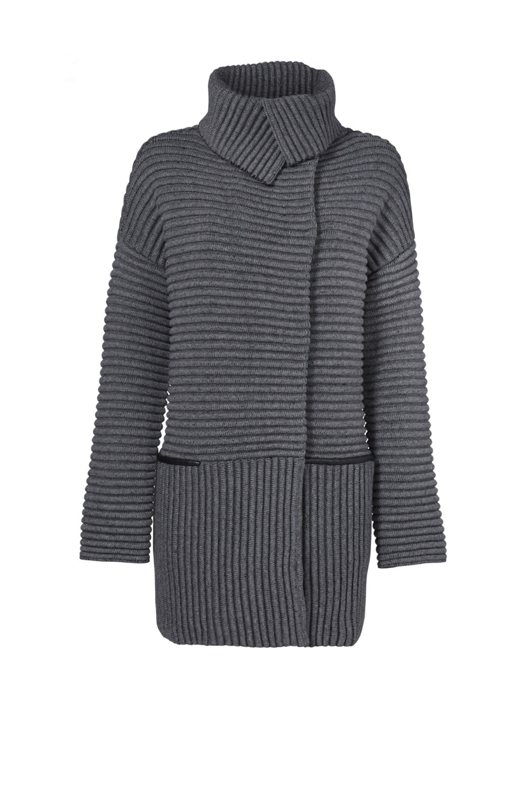 Grey Exaggerated Sweater Coat by Bailey 44