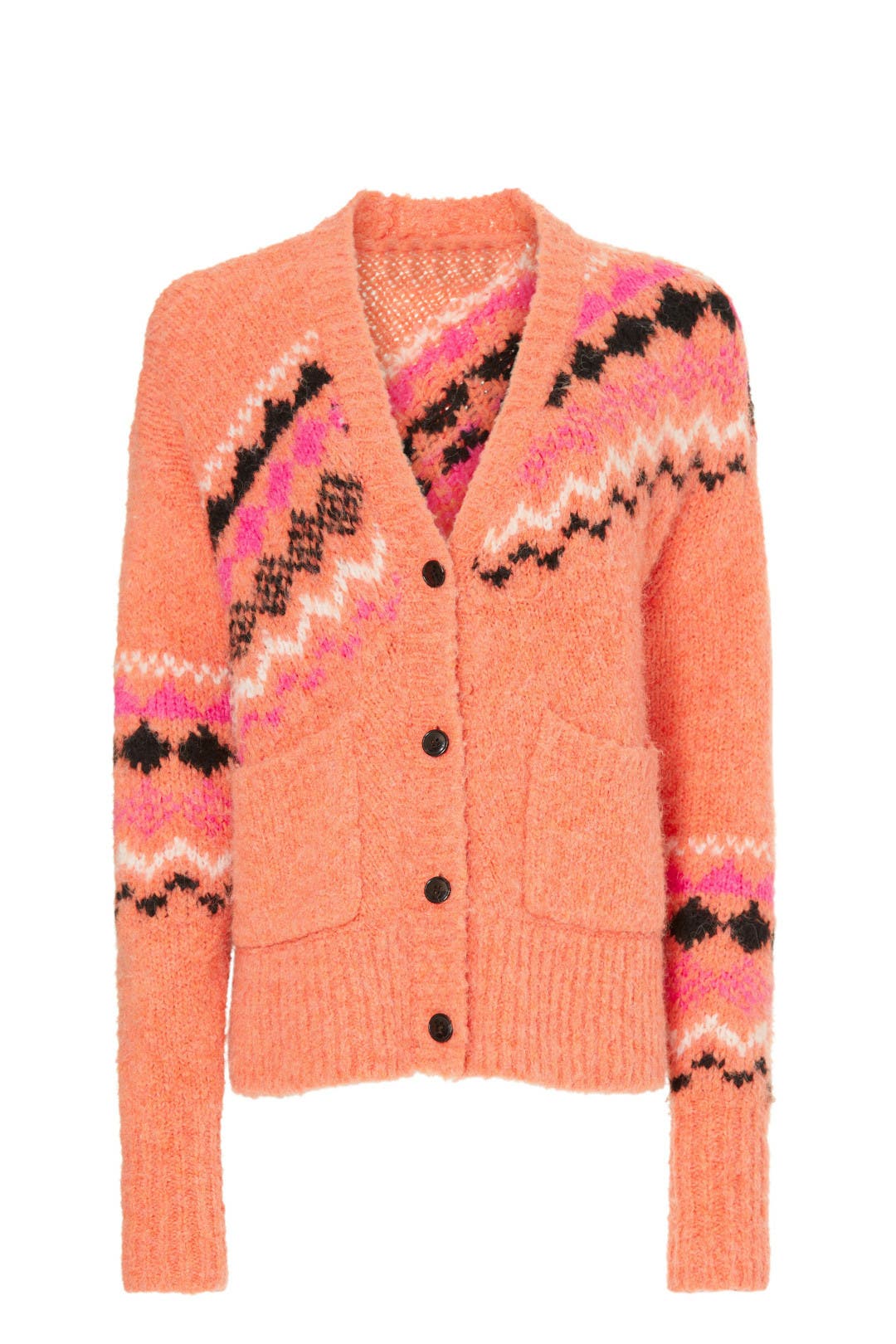 Orange Bette Fair Isle Cardigan by Derek Lam 10 Crosby | Rent the