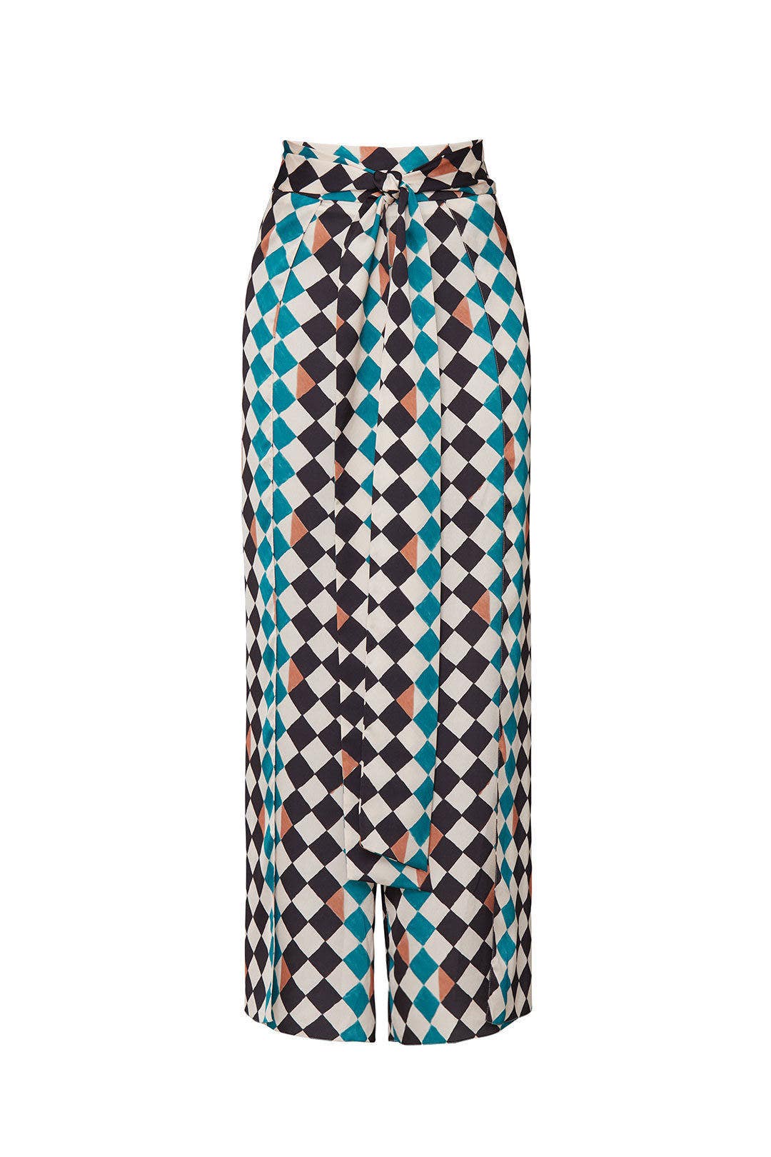 Check Print Tie Waist Pants by PatBO 4