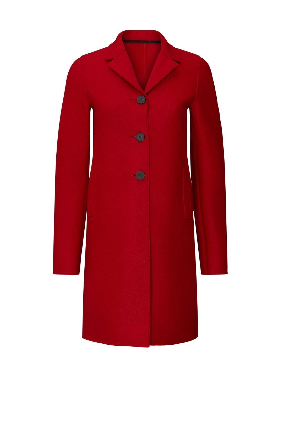 Red Boxy Wool Coat by Harris Wharf London 4