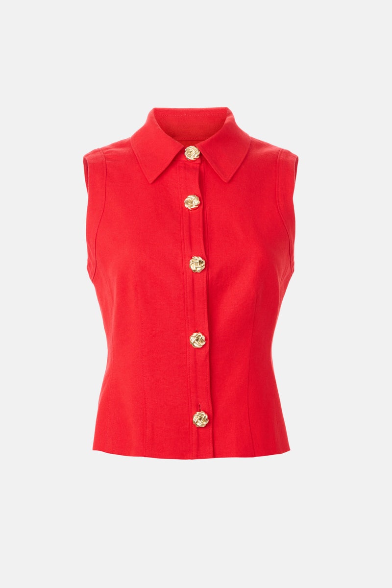 Sleeveless Button Down Top by TOCCIN X RTR - Photo 4