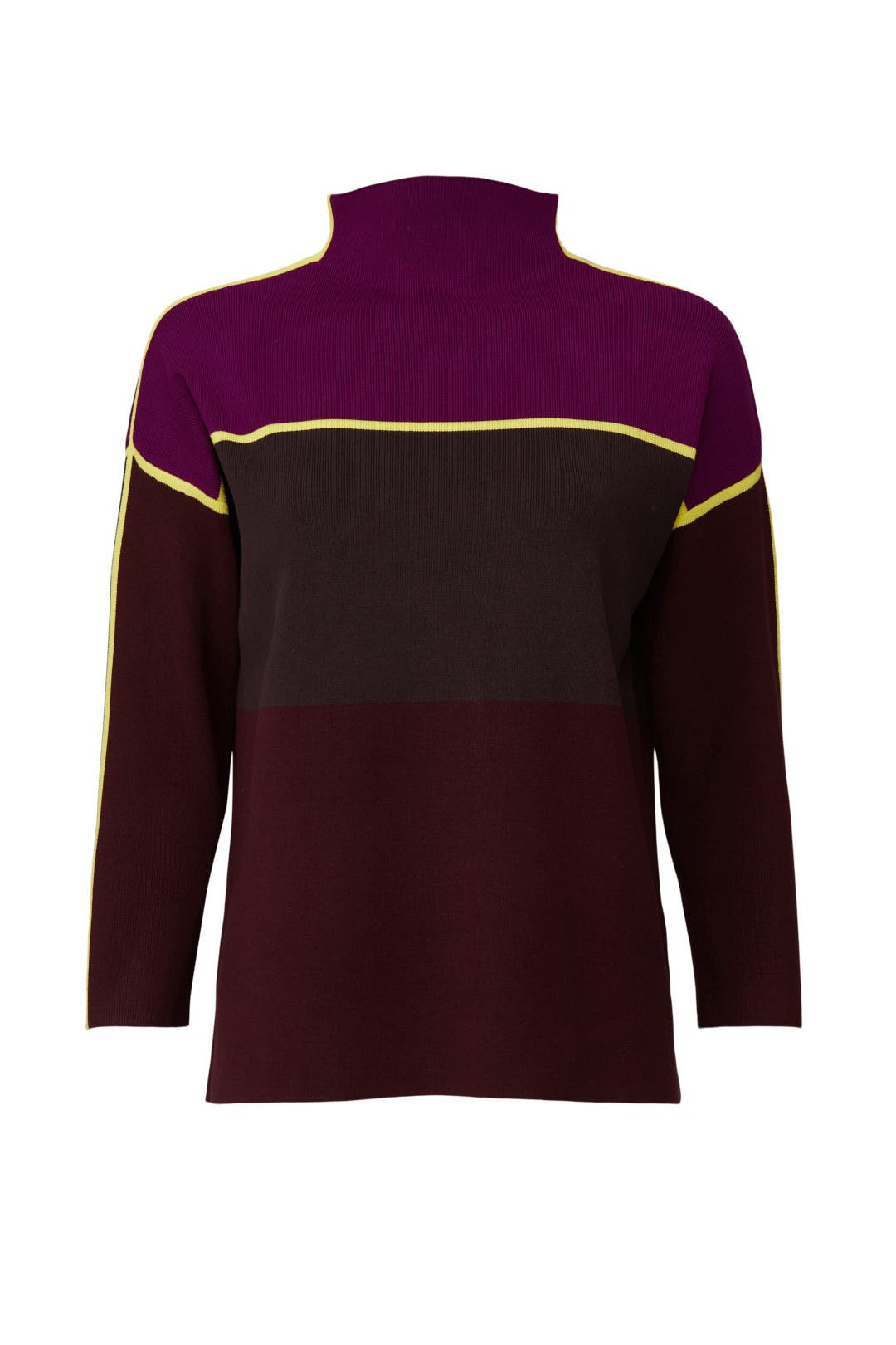 Colorblock Mock Neck Sweater by Victoria Victoria Beckham