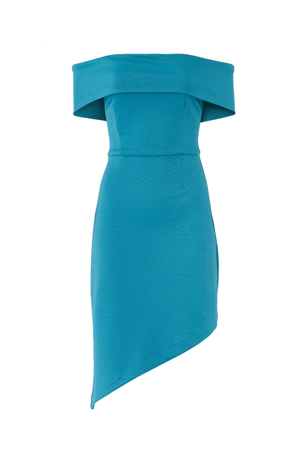 Blue Off Shoulder Asymmetric Dress by Slate & Willow 3