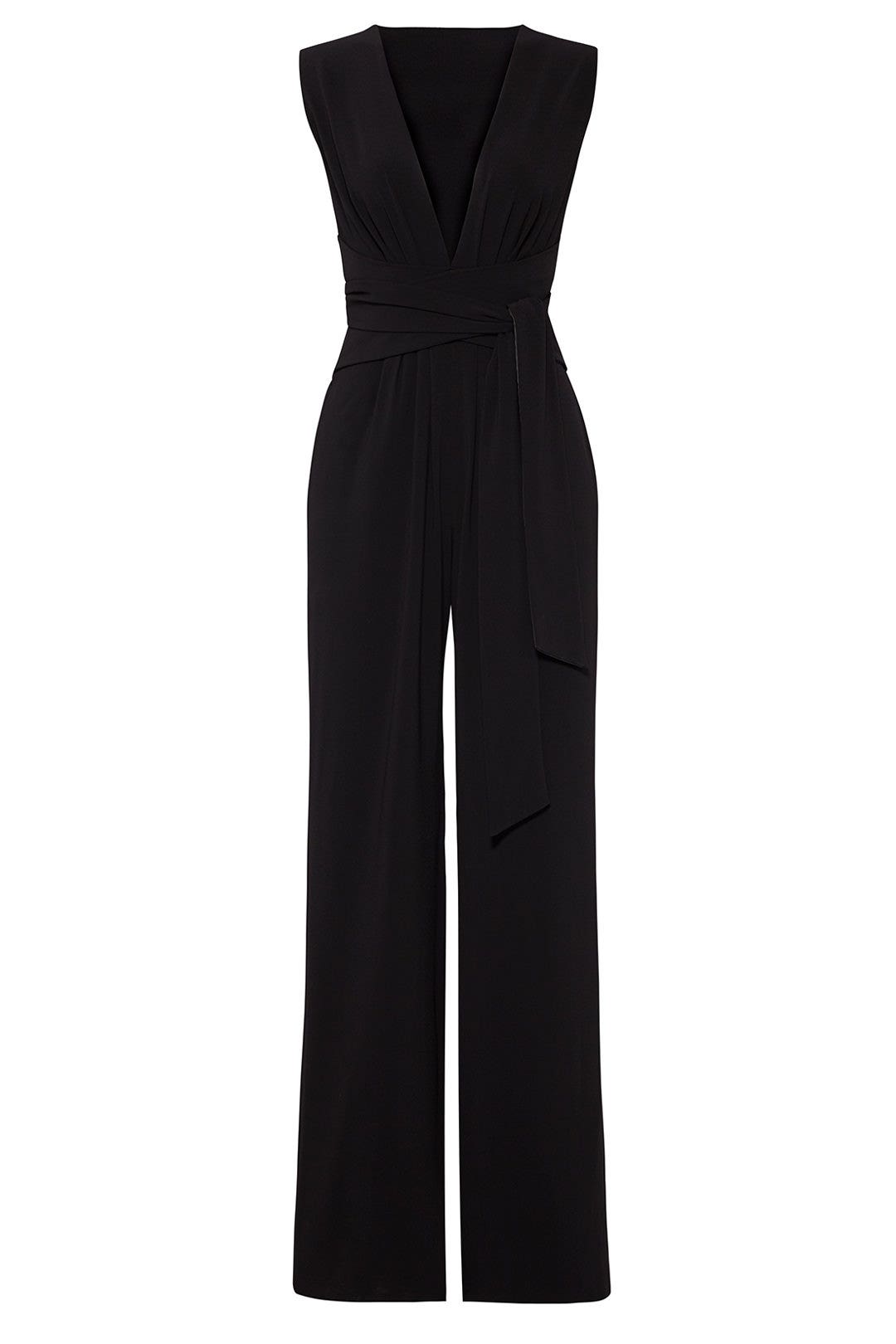Black Wide Leg Jumpsuit by HALSTON 3