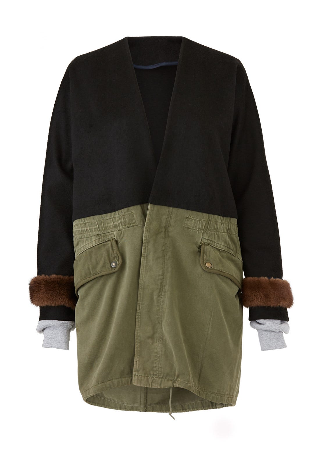 Two Tone Faux Fur Sweater Coat by Harvey Faircloth 3