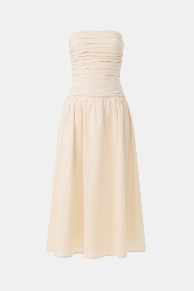 Strapless Ruched Detail Midi Dress by Moon River - Photo 4