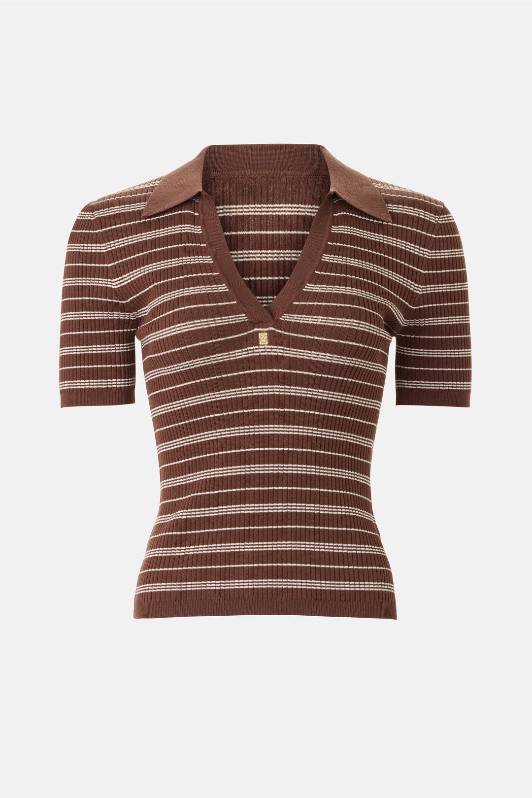 Striped Knit Polo Shirt by Sandro
