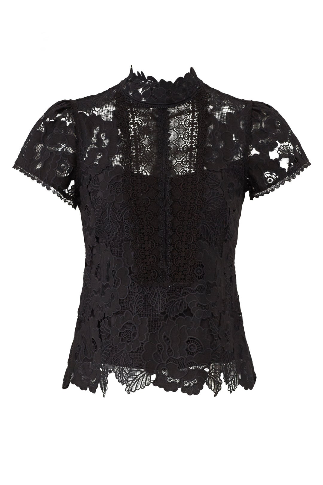Black Lace Flower Top by Nanette Lepore 3