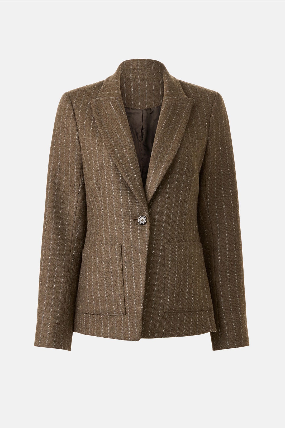 Patch Pocket Pinstripe Blazer by Argent 4