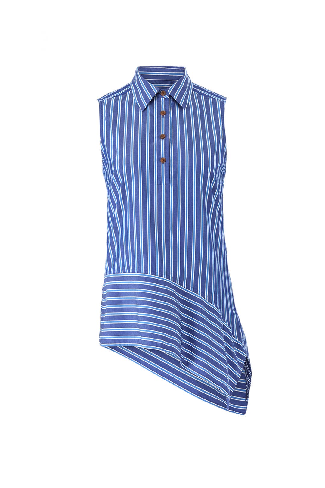 Blue Asymmetric Hem Top by Derek Lam 10 Crosby