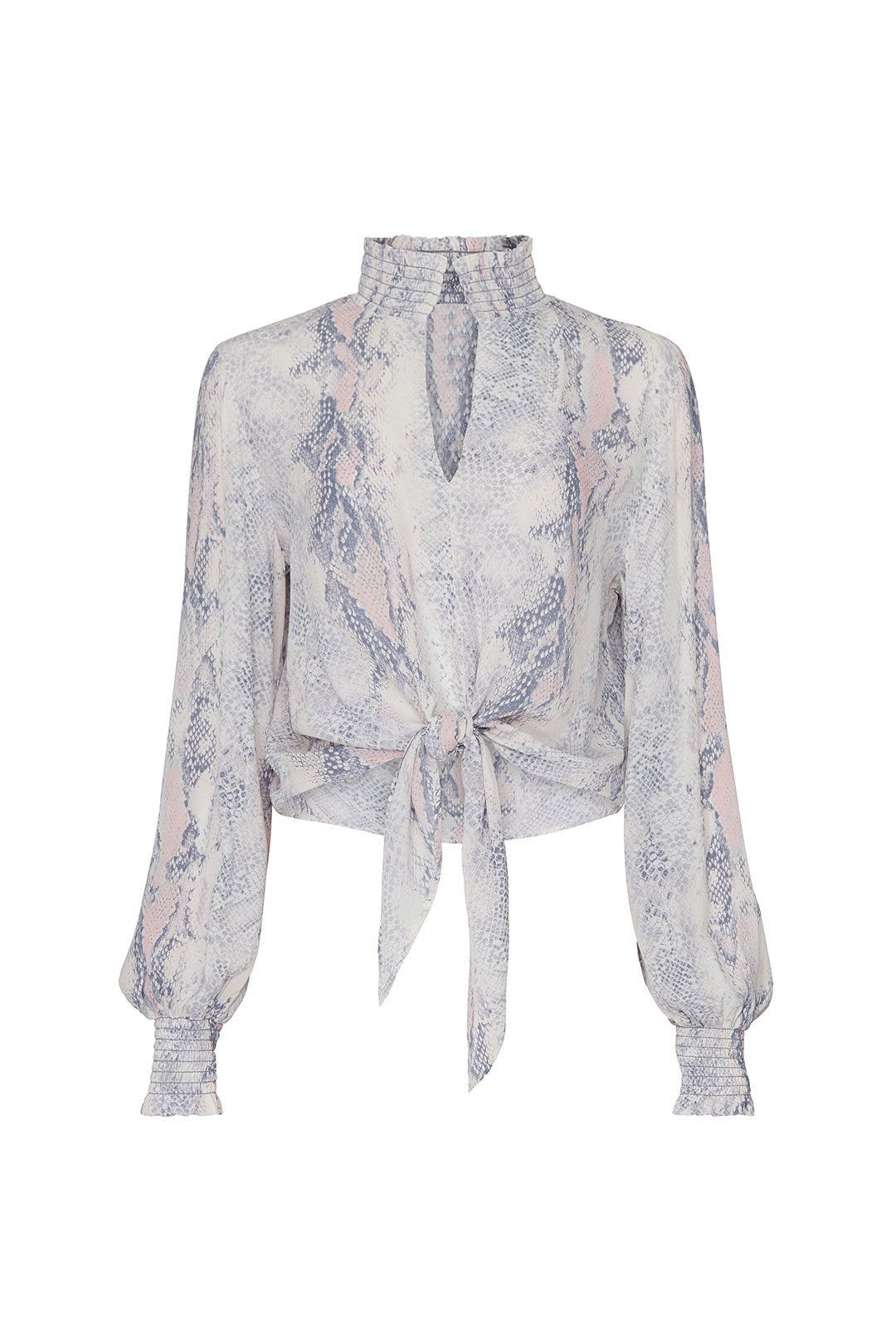 Snake Print Front Tie Top by Fifteen Twenty 4