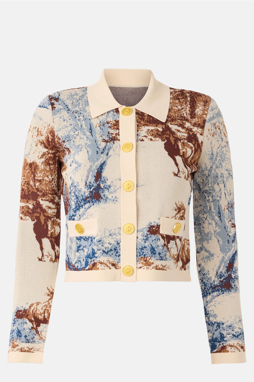 Osiris Jacquard Collared Cardigan