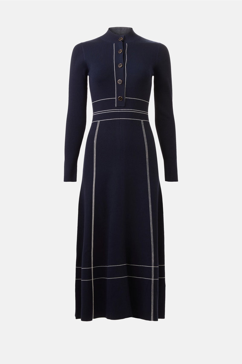 Redoua Contrast Knit Midi Dress by Maje | Rent the Runway
