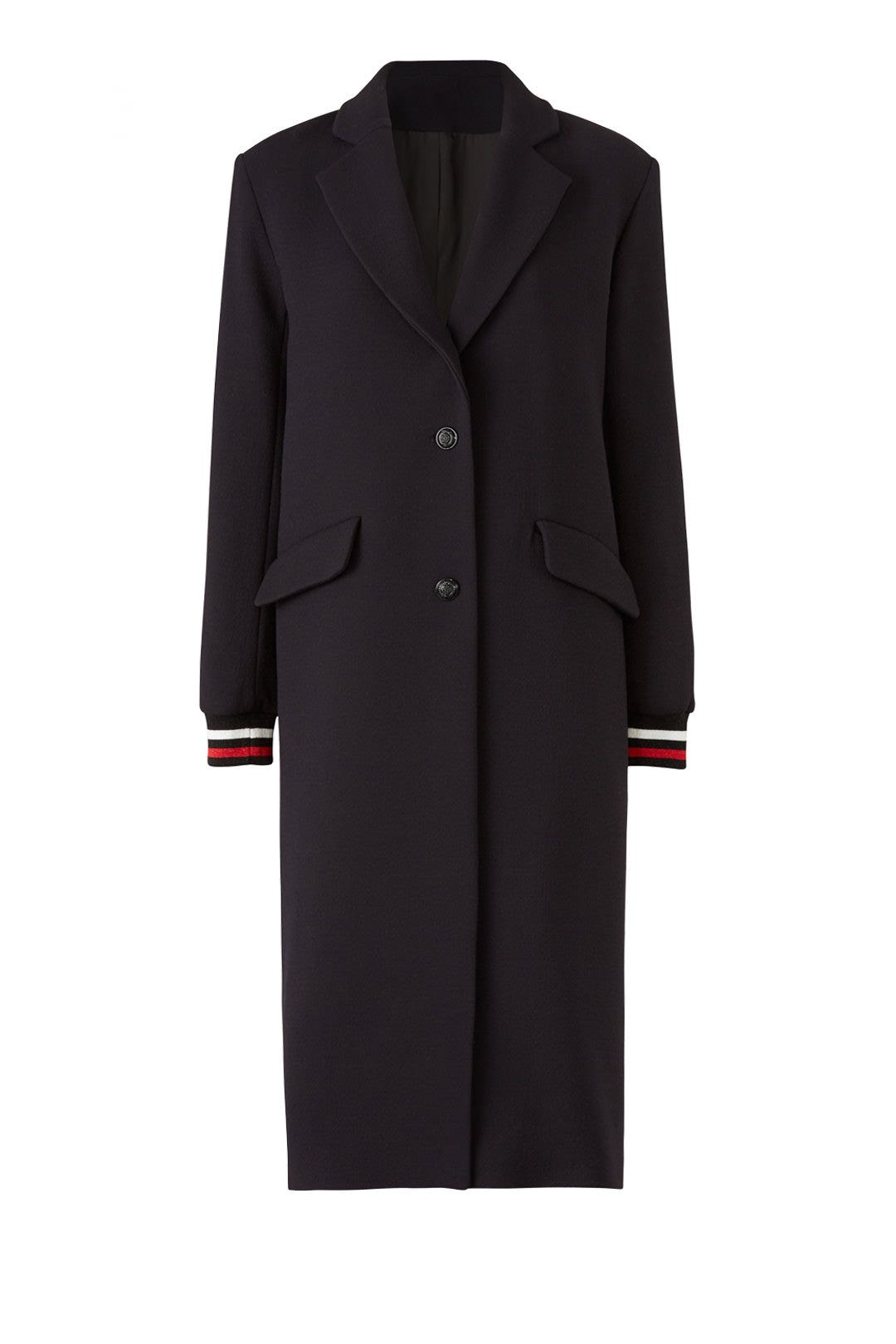 Navy Lou Coat by ba&sh