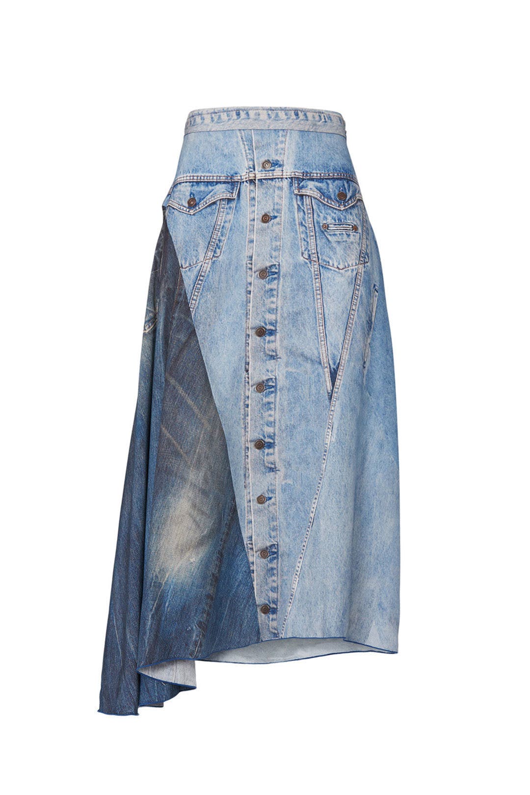 Blue Printed Silk Skirt by Colovos 4