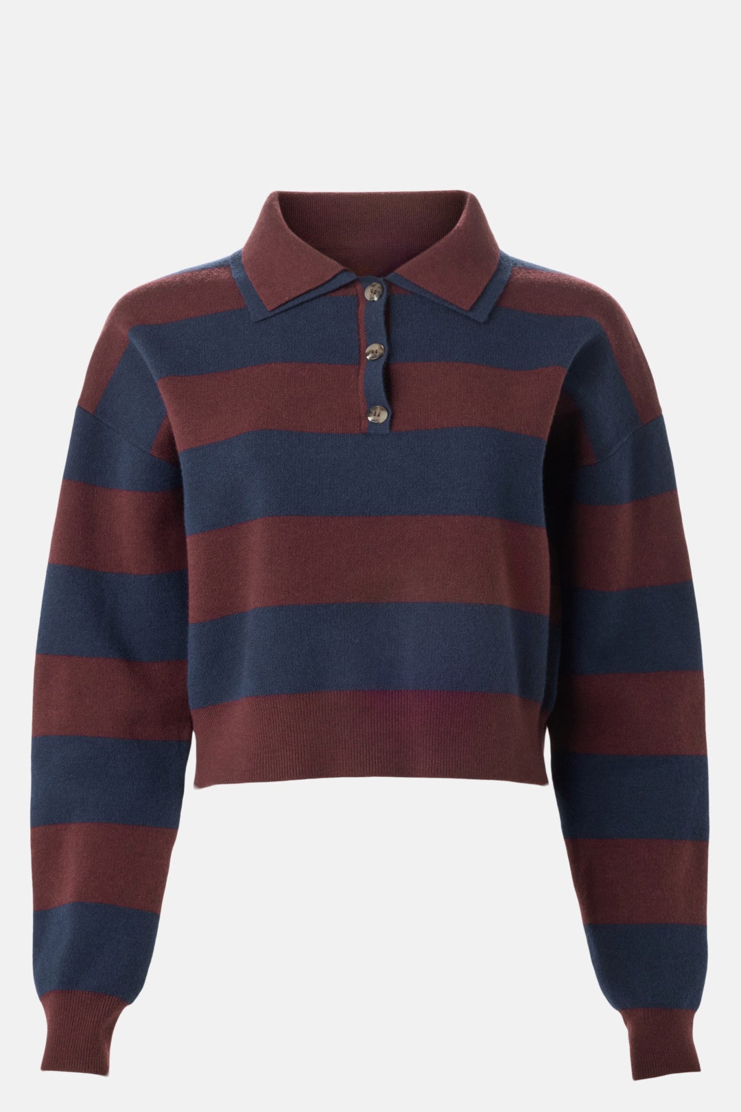 Lennon Double Collar Rugby Stripe Pullover by 525 America 4