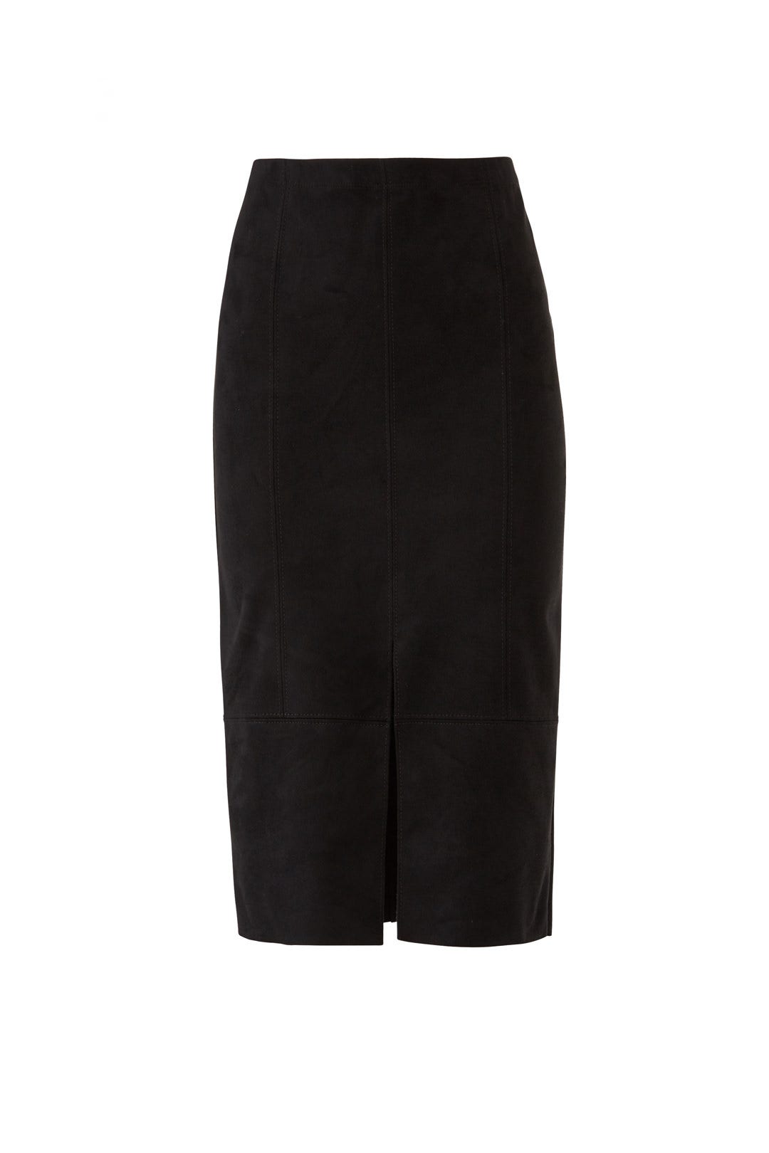 Faux Suede Front Slit Midi Skirt by Fifteen Twenty 3