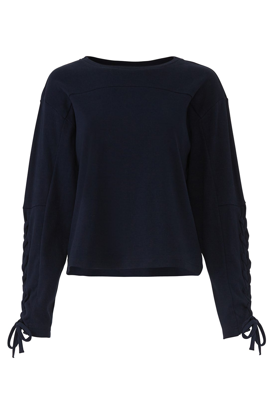 Navy Tie Sleeve Sweatshirt by Slate & Willow