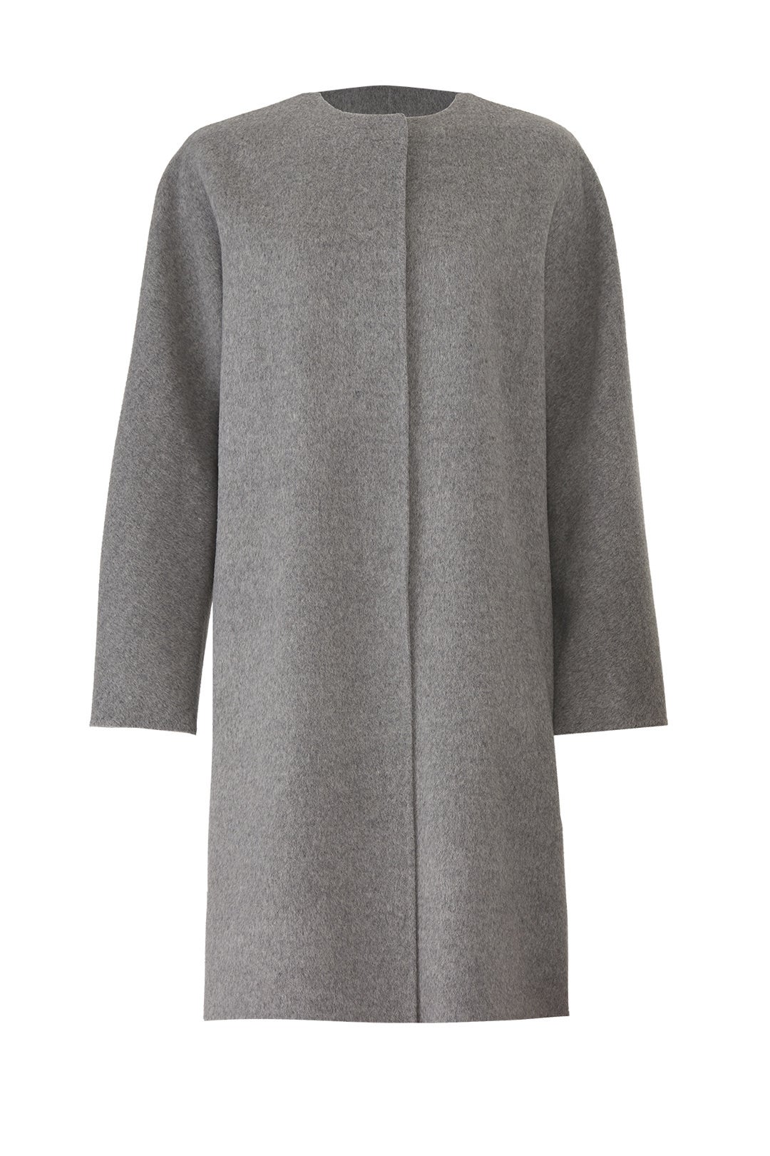 Grey Rounded Coat by Theory 3