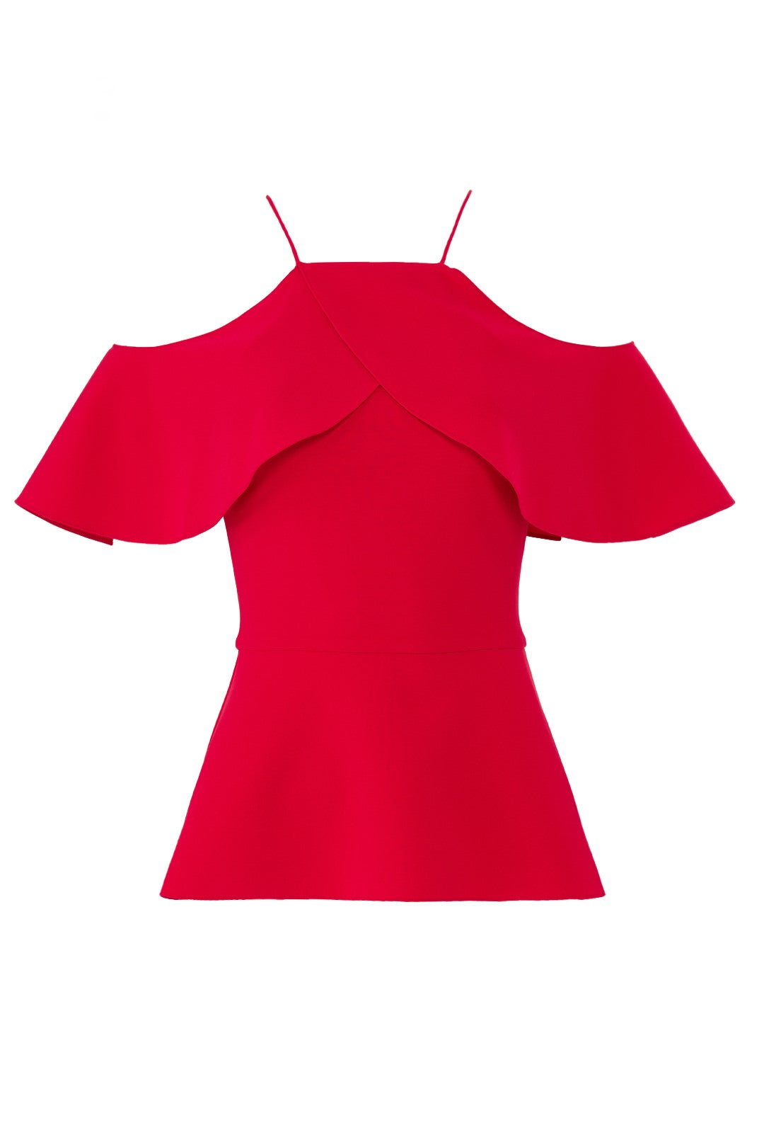 Red Cold Shoulder Top by Christian Siriano 3