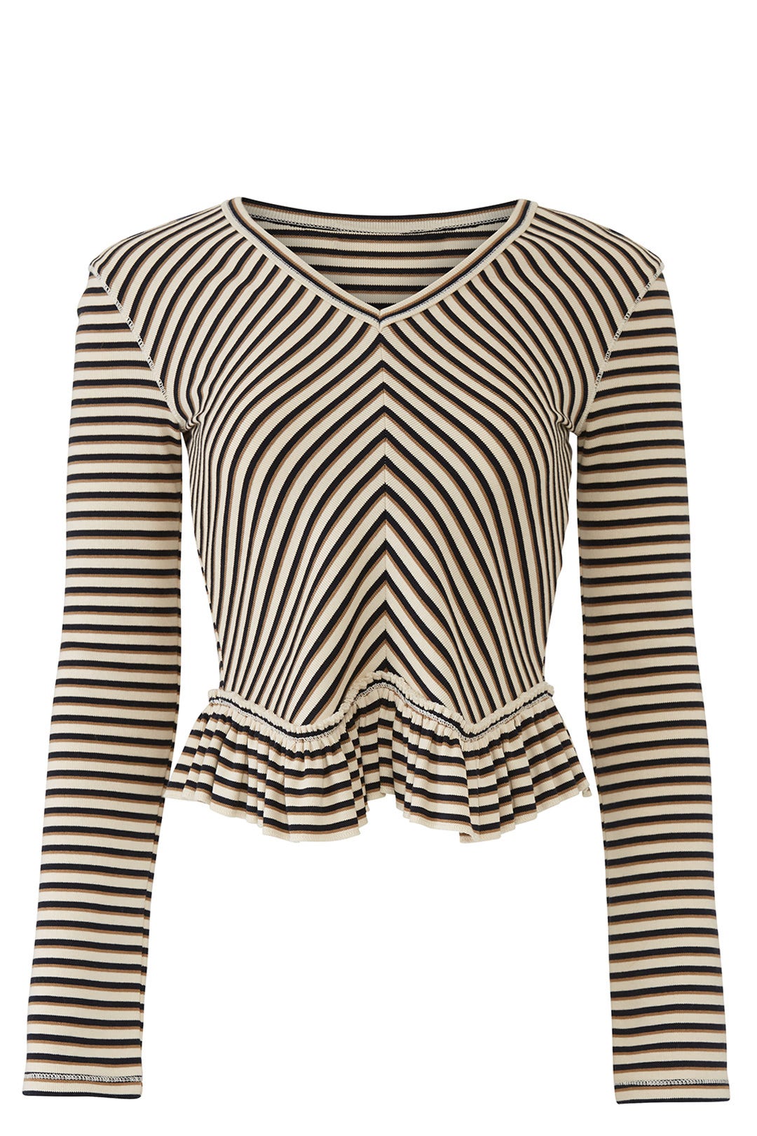 Striped Ruffle Hem Top by See by Chloé