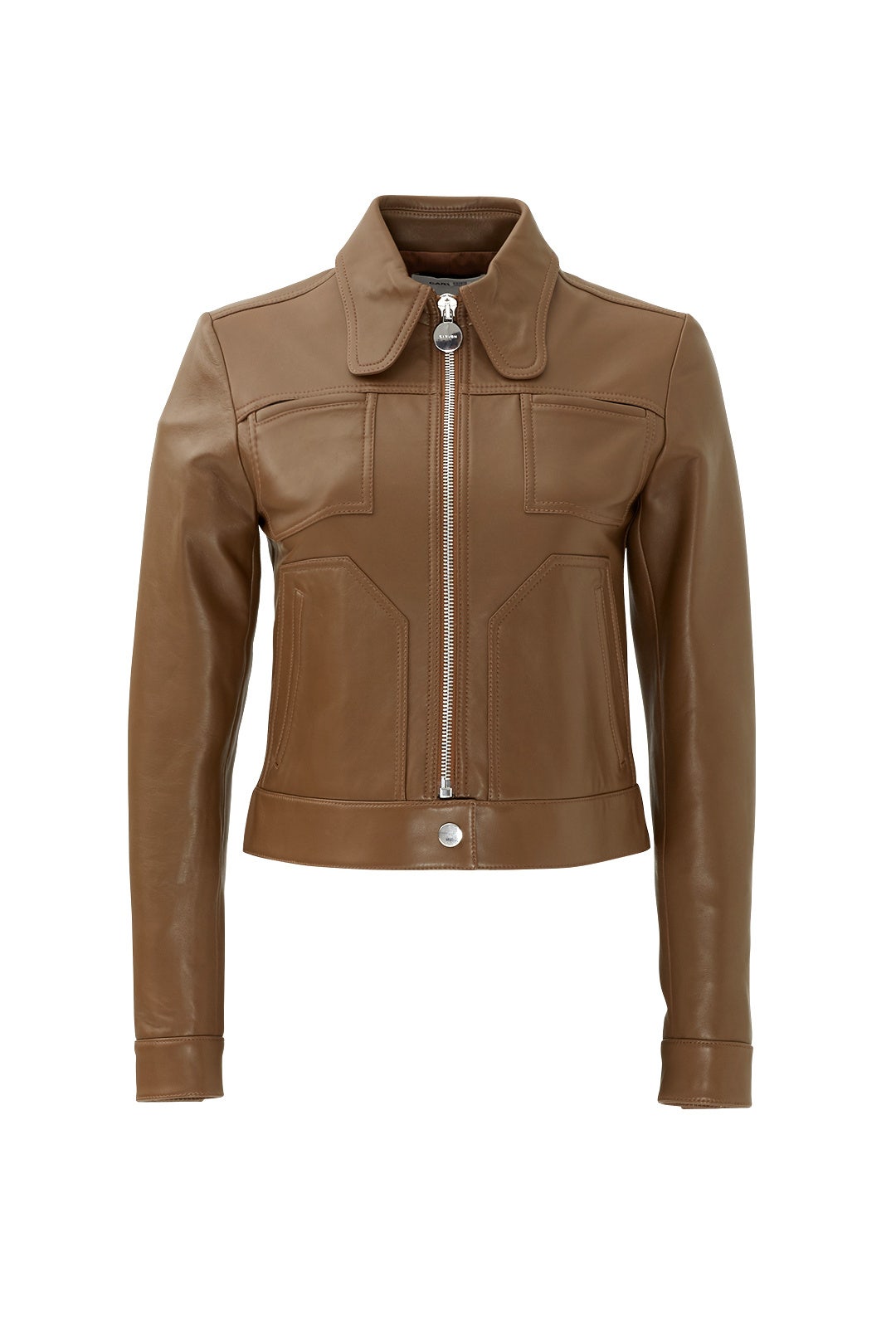 Brown Pilot Leather Jacket by Carven 3