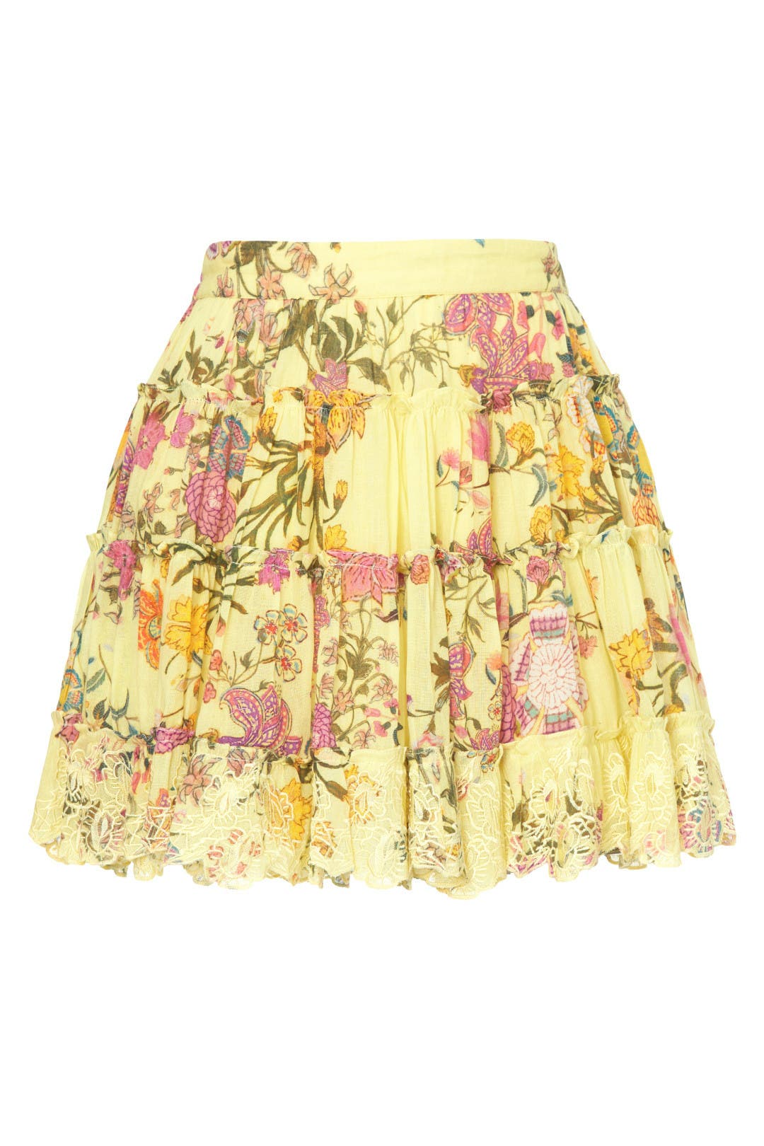 【FallettXLee】Flower Knit Skirt Yellow Shop Yellow Floral Sequin Mini Skirt Online in Kazakhstan